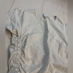 TNA Light Gray Ruched Tee